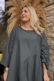 Made in Italy Purdy Pure Cotton Smock Dress Charcoal